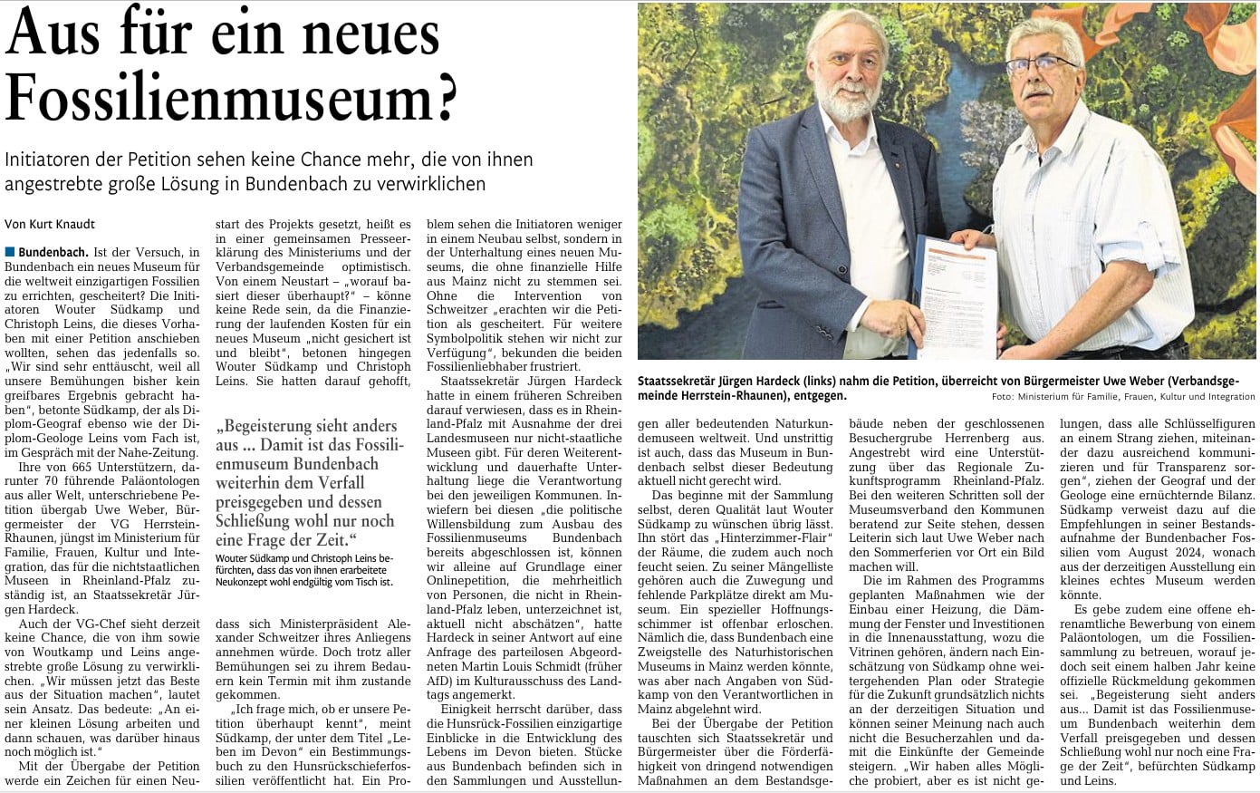 Bundenbach-Fossilien_Aus für ein neues Fossilienmuseum_Nahe-Zeitung